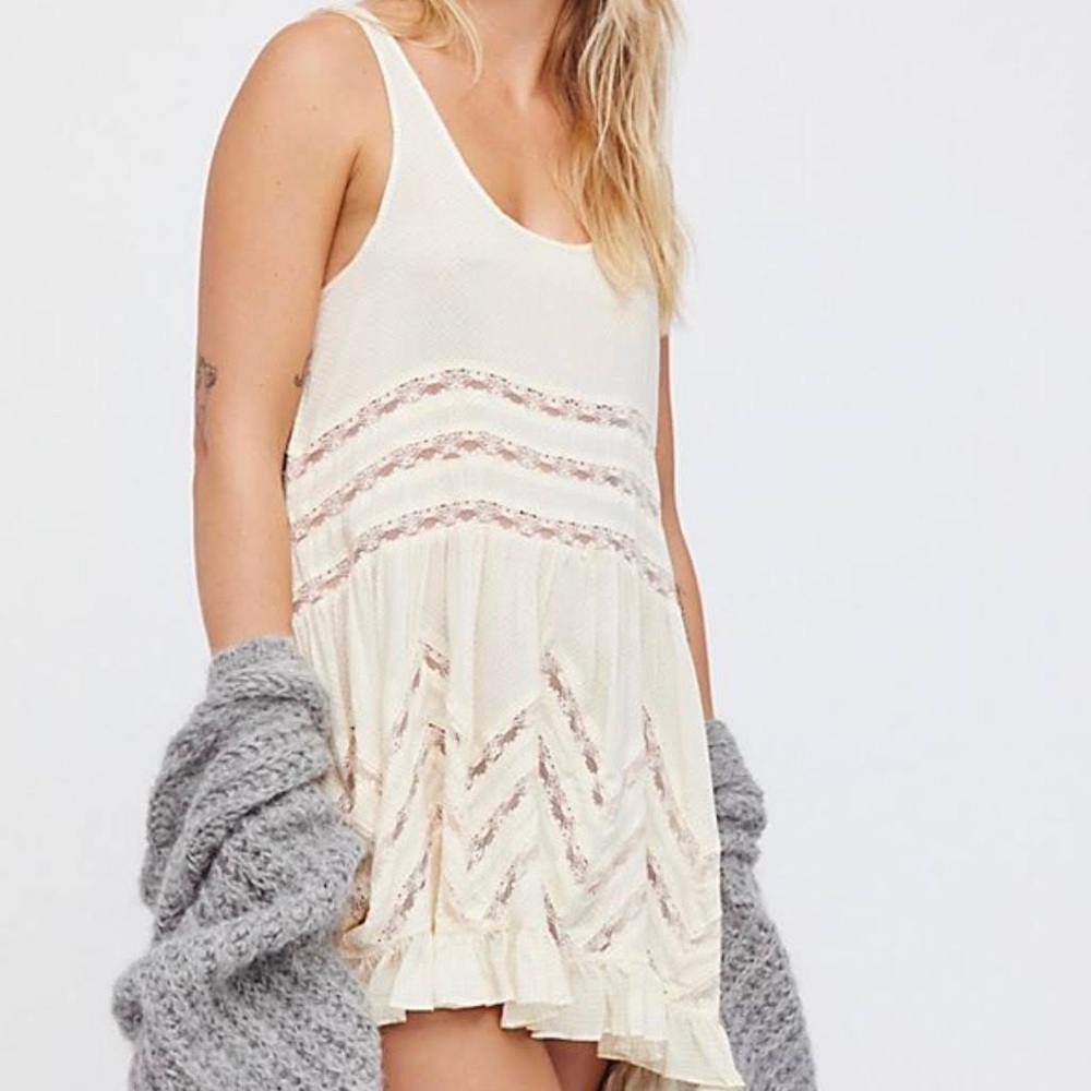 Free People Voile and Lace Trapeze Slip